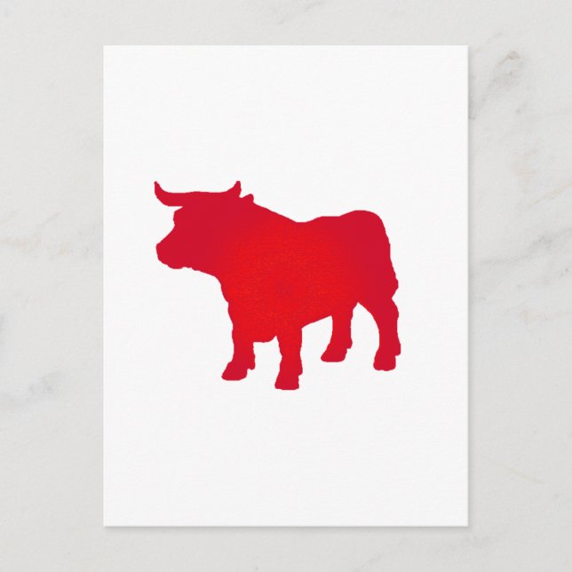 Carte Postale Bull voir rouge (Devant)
