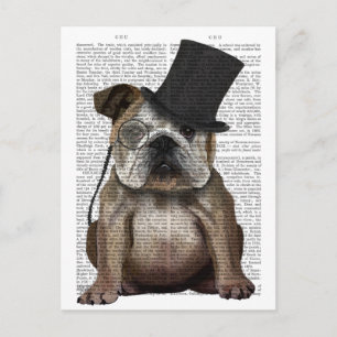 Carte Postale Bulldog anglais, Hound officiel et Casquette
