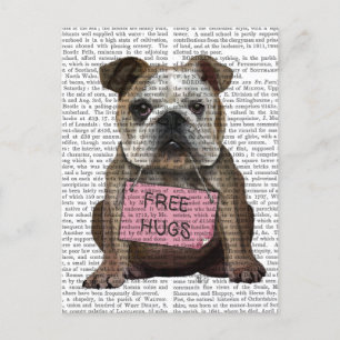 Carte Postale Bulldog Free Hugs