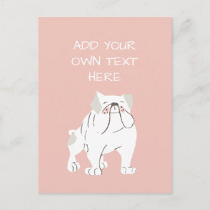 Carte postale Bulldog Personnalisé Nom du chien