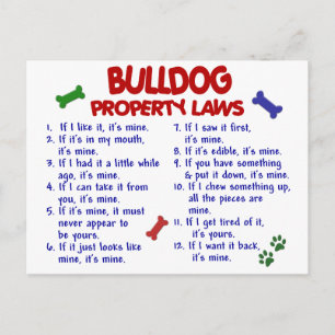 Carte Postale Bulldog, propriété Lois 2
