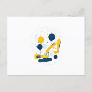 Carte Postale Bulldozer d'anniversaire