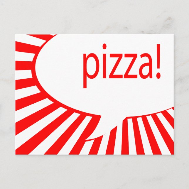 Carte Postale bulle de la bande dessinée à pizza (Devant)