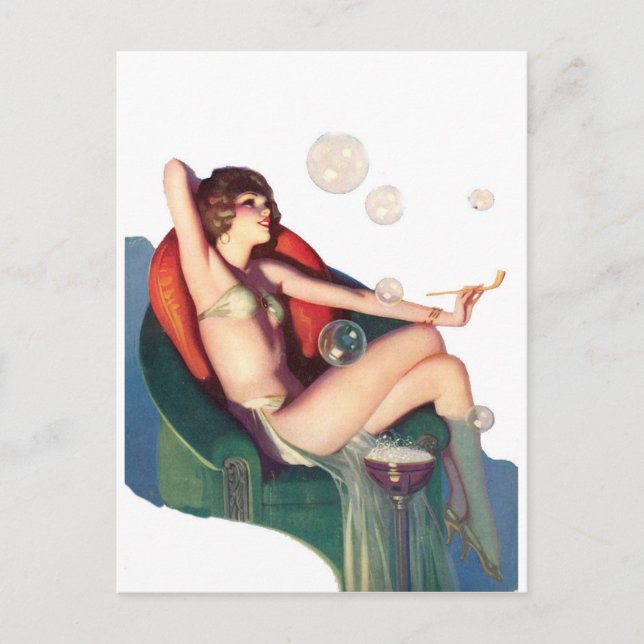 Carte Postale Bulles avec une broche classique (Devant)