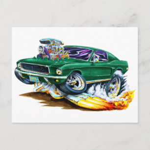Carte Postale Bullitt Mustang avec Big Engine