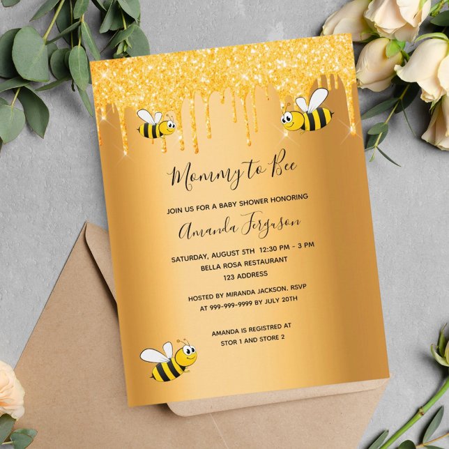 Carte Postale Bumble abeilles Maman d'être baby shower de partie (Créateur téléchargé)