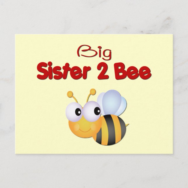 Carte Postale Bumble Bee Big Sister to Be (Devant)