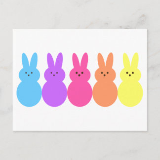 Carte Postale Bunnies arc-en-ciel