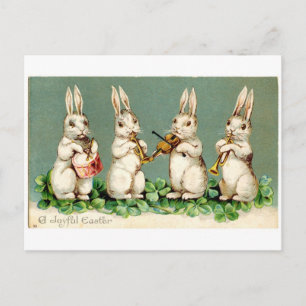Carte Postale Bunnies musicaux vintages