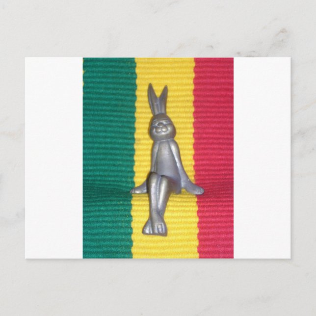 Carte Postale Bunny à Rasta Couleurs : Une touche d'art Super (Devant)