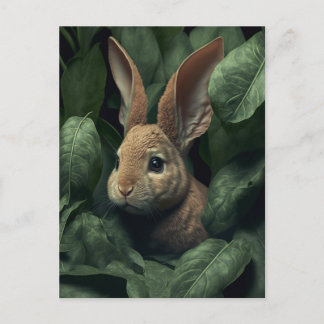 Carte Postale Bunny and plant postcard