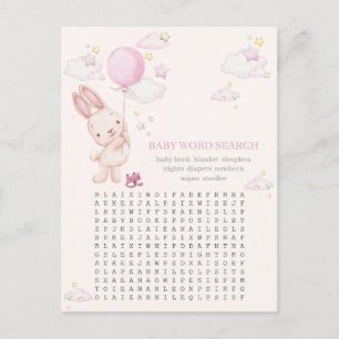 Carte Postale Bunny Baby shower fille jeu