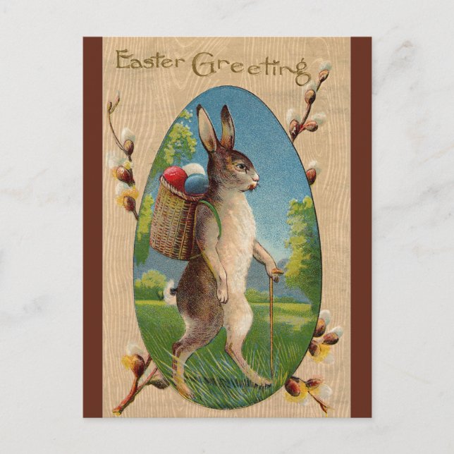 Carte Postale Bunny de Pâques vintage (Devant)