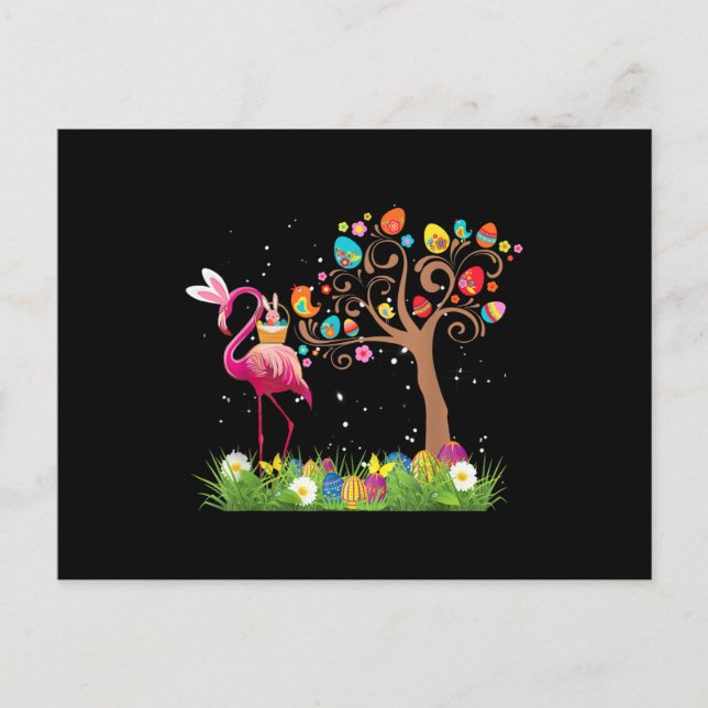 Carte Postale Bunny Flamingo Easter | Cute Flamingo Lovers (Devant)