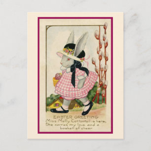 Carte postale Bunny Girl Pâques