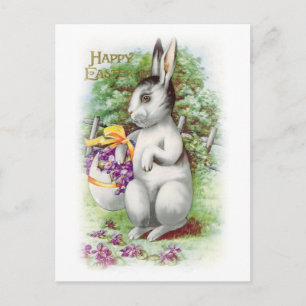Carte postale Bunny Pâques Florale