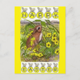 Carte postale Bunny Pâques vintage