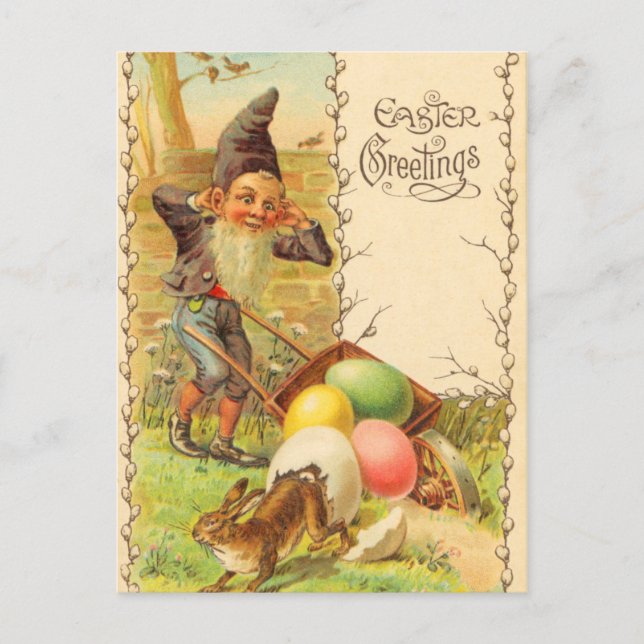 Carte postale Bunny Pâques vintage (Devant)