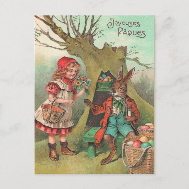 Carte postale Bunny Pâques vintage (Devant)