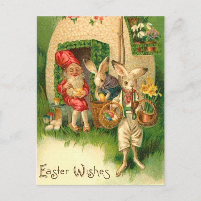 Carte postale Bunny Pâques vintage (Devant)