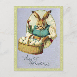 Carte postale Bunny Pâques vintage