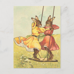 Carte postale Bunny Pâques vintage