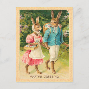 Carte postale Bunny Pâques vintage
