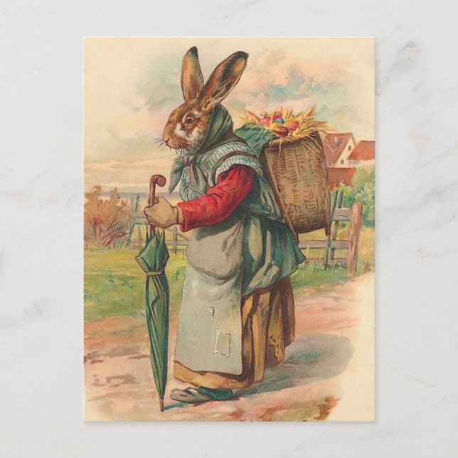 Carte postale Bunny Pâques vintage (Devant)