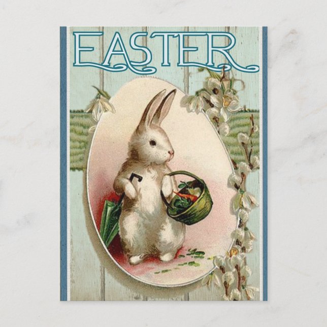 Carte postale Bunny Pâques vintage (Devant)