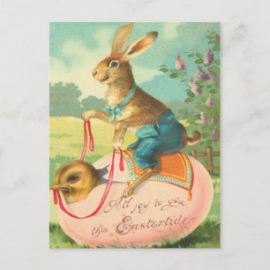 Carte postale Bunny Pâques vintage