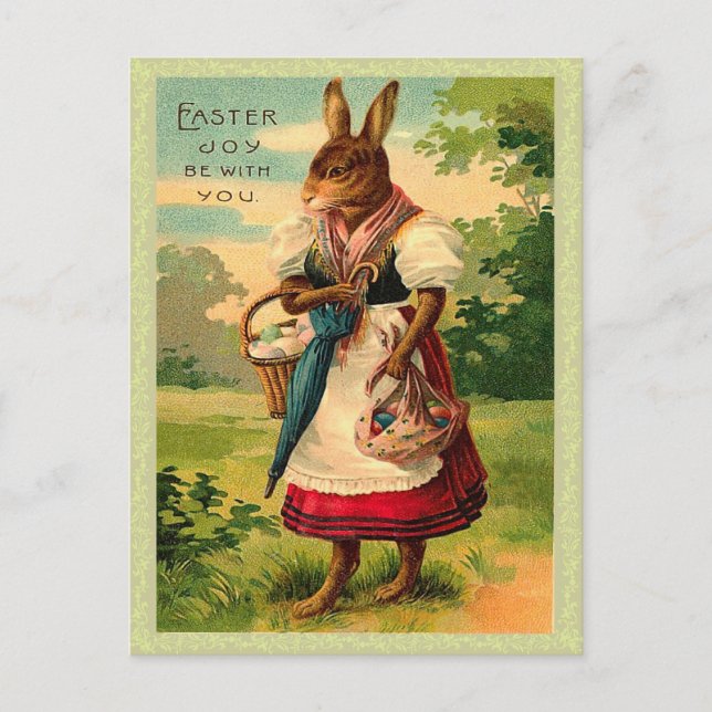 Carte postale Bunny Pâques vintage (Devant)