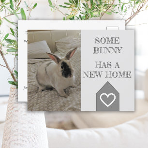 Carte Postale Bunny Photo Nous avons déménagé Nouveau Faire-pa
