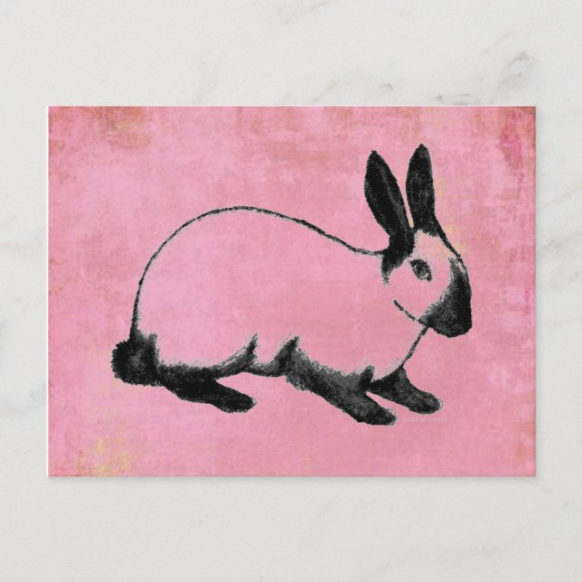 Carte postale Bunny rose (Devant)