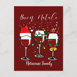 Carte Postale Buon Natale Joyeux Vins de Noël