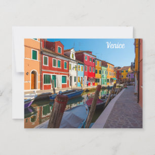 Carte Postale Burano Street Scène Venise Italie