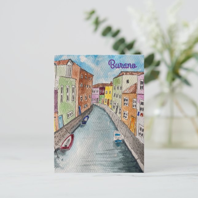 Carte Postale Burano Venice Bright coloured houses  (Debout devant)