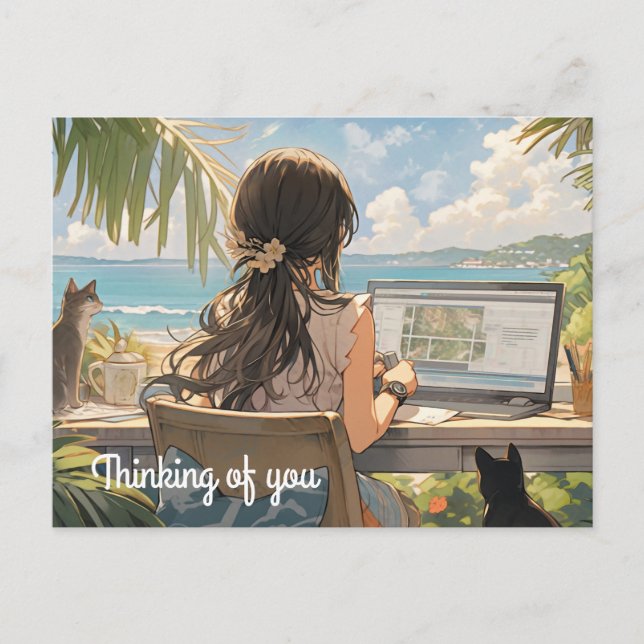 Carte Postale Bureau d'animation en bord de mer (Devant)