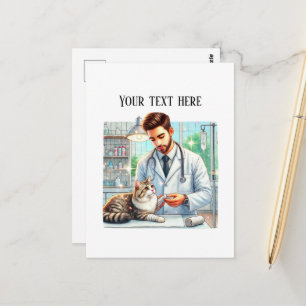 Carte Postale Bureau de vétérinaire mignon personnalisable 