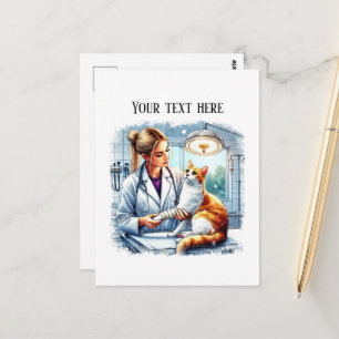 Carte Postale Bureau de vétérinaire mignon personnalisable 