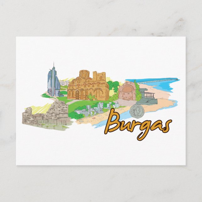 Carte Postale Burgas Bulgarie (Devant)
