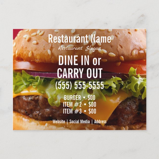 Carte Postale Burger (Devant)
