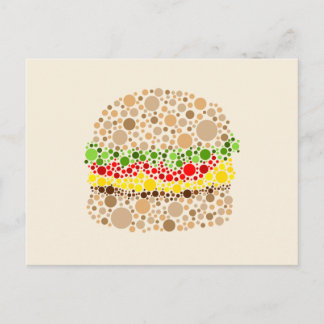 Carte Postale Burger en points