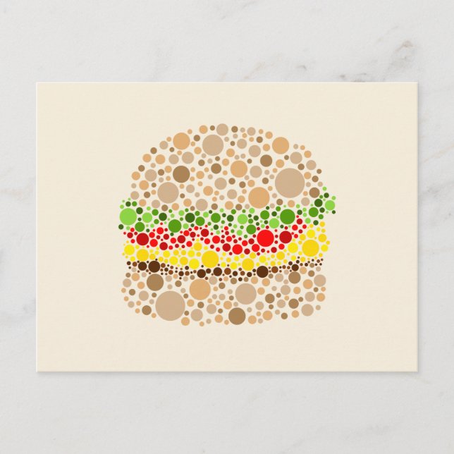 Carte Postale Burger en points (Devant)