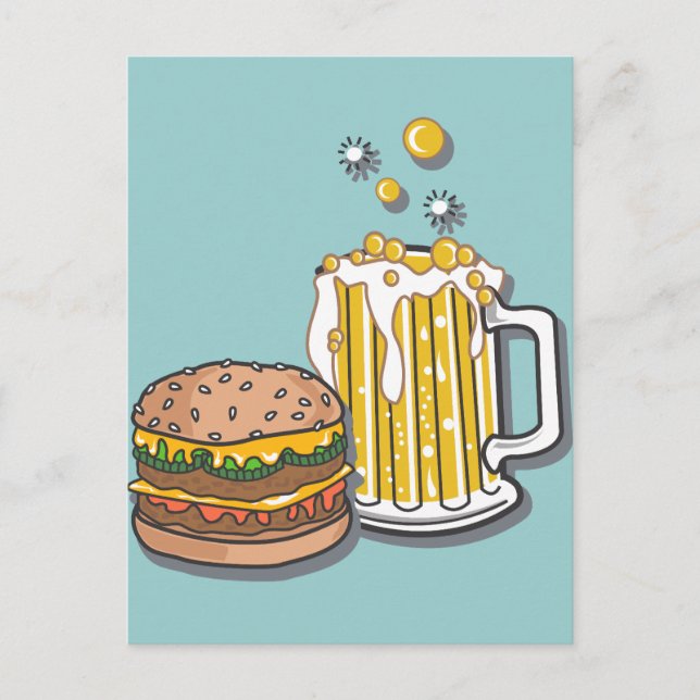 Carte Postale Burger et brasser (Devant)