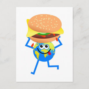 Carte Postale Burger Globe