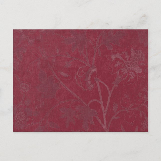 Carte Postale Burgundy Floral Imprimer Arrière - plan (Devant)