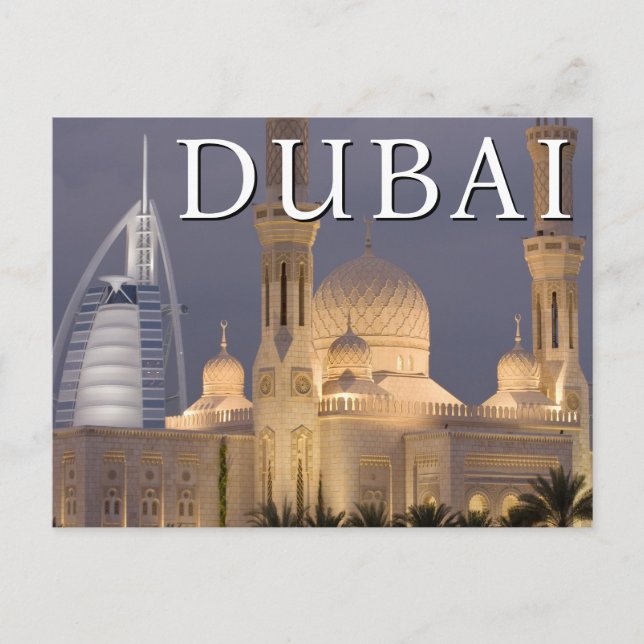 Carte Postale Burj al Arab | Mosquée au soir Dubaï (Devant)