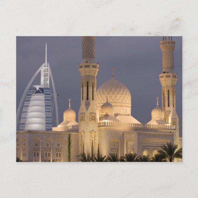 Carte Postale Burj al Arab | Mosquée en soirée Dubaï (Devant)