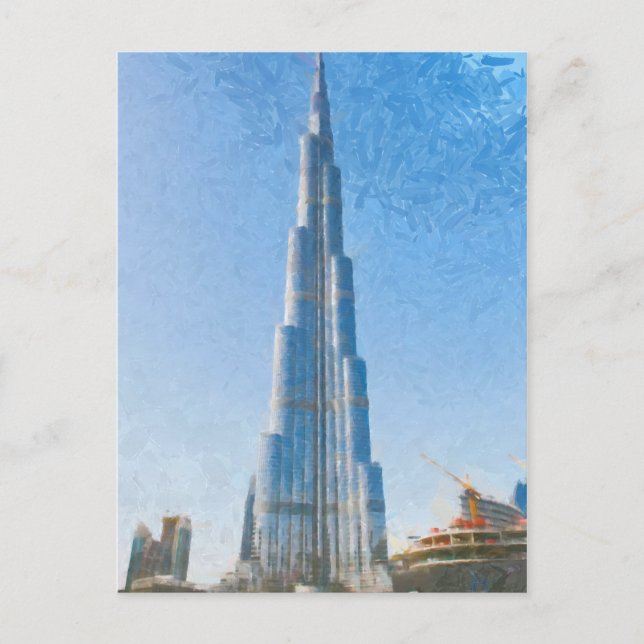 Carte Postale Burj Khalifa, peinture de Dubaï (Devant)