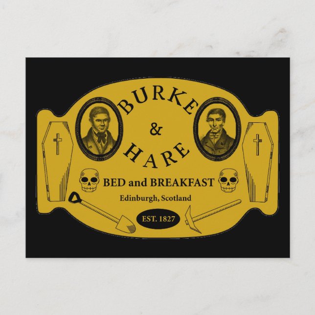 Carte Postale Burke and Hare bed and breakfast (Devant)